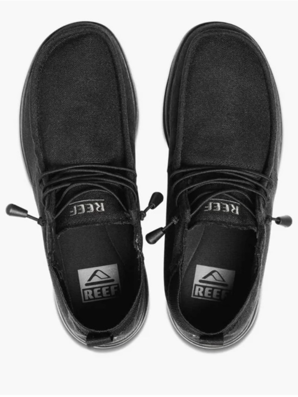 Reef Men’s Black Canvas Slip-On Loafers